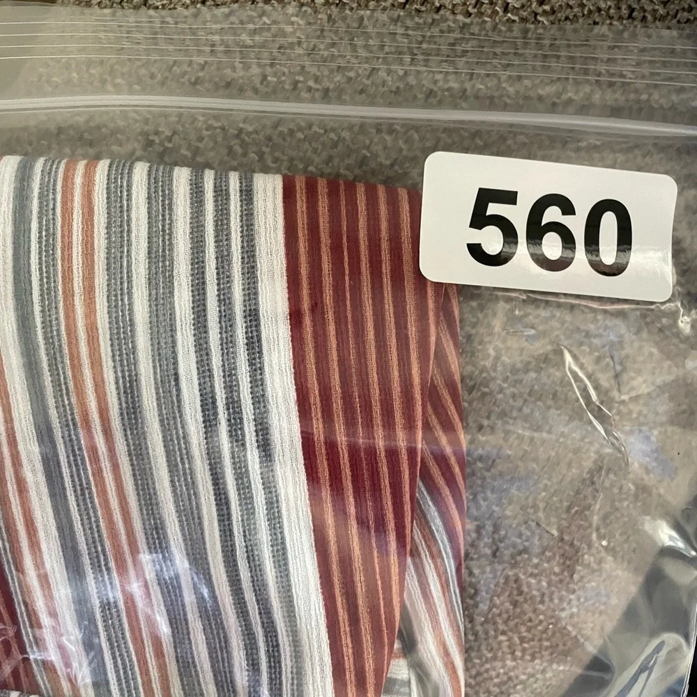 Lavender Field Striped Wrap Midi Skirt S Rust Black